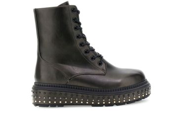 botines con cordones y efecto metalizado anthracite 39