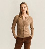 gant para mujer 4800103 cardigan de punto de ochos beige m casual verde algodon organico