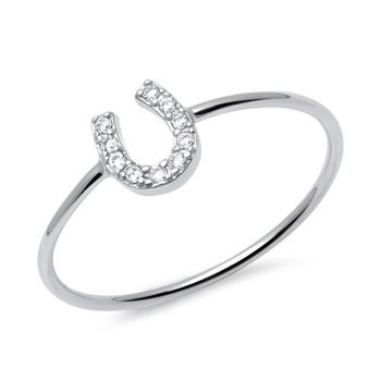 Anillo herradura plata 925 circonita