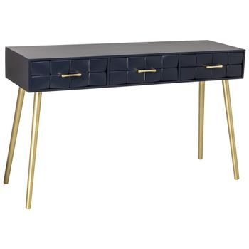 Recibidor de madera negro 132x41x79h cm