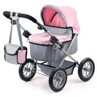 bayer cochecito de munecas trendy gris y rosa 13008aa