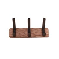 perchero de madera oscura y metal negro 30 cm