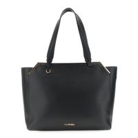 shopper estructurado efecto piel con esquinas metalicas black