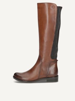 CAPRICE Boots, brown, made of Leather and textile with Block heel, Size 40.5