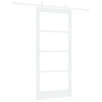puerta corredera 93 x 202 cm madera de pino maciza y vidrio vidaxl