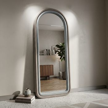 Espejo de pared de terciopelo gris cm 60x4x160
