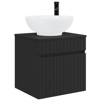 Vanidad De Lavabo Montada En La Pared Negro 49 X 44,5 X 66,5 Cm Vidaxl