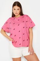limited collection camiseta algodon rosa con sandias bordadas mujer curvy y tallas grandes limited collection