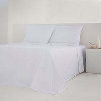 juego de sabanas noa blanco percal algodon  200 hilos 270x260 cama 180