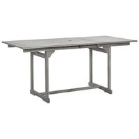 mesa de comedor jardin  mesa de exterior madera maciza acacia 120-170x80x75 cm