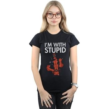 Marvel Camiseta I'm With Stupid para mujer
