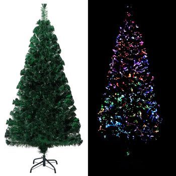 Árbol De Navidad | Decoraciones De Navidad Artificial Y Soporte Verde Fibra Óptica 120 Cm Cfw254644