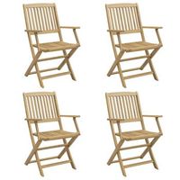 pack 4 uds sillas de jardin  silla de exterior  sillon plegables madera acacia 575x545x90 cm
