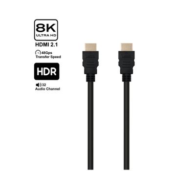 Cable HDMI Ewent EC1323 10m 8K@60Hz 4K@120Hz HDR ARC Chapado en Oro Triple Blindaje Negro