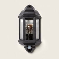 ledkia aplique de pared exterior pc con sensor pir newquay negro