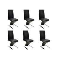 sillas de comedor 6 unidades cuero sintetico negro vidaxl