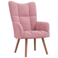 sillon lounge de diseno moderno en terciopelo rosa dec026753