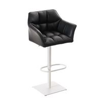 dudeco taburete alto damaso piel sintetica blanca negro