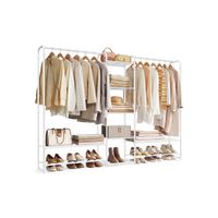 perchero con estantes de almacenamiento blanco mate  3 filas 183a cm