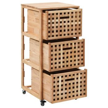 Mueble De Baño | Armario De Baño Madera Maciza De Nogal 41x41x91 Cm