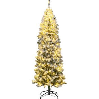 Arbol De Navidad Nevado Con Luces 180cm, Costway Árbol De Navidad Slim (533 Puntas - 180cm)