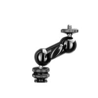 adaptador lanxire mini brazo magico con doble cabeza de bola zapata fria y tornillo 14 para camara monitor luz led y microfono