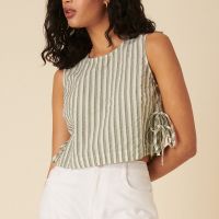 nobodys child verity striped organic cotton top - uk 14