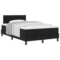 cama tipo box spring con cojin manual negro 120 x 200 cm tela vidaxl