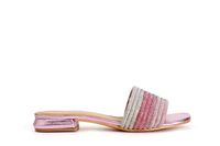zapatilla efecto laminado con pedreria pink