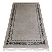 alfombra amour 53098a beige  negro - marco griega moderno elegante 78x150 cm