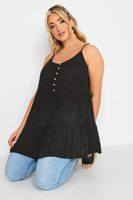 limited collection top tirantes negro con tejido rugoso mujer curvy y tallas grandes limited collection