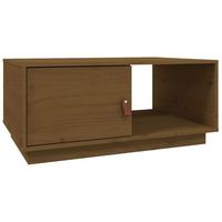mesa de cafe - mesa de centro madera maciza de pino marron miel 80x50x355 cm