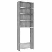 armario de lavadora gris sonoma 64x24x190 cm vidaxl