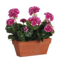 planta artificial geranium rosa  h40xb13xl29cm