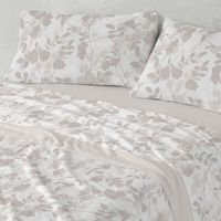 juego de sabanas coralina botanico 105 x 190200 cm - beige - burrito blanco
