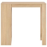mesa alta de cocina - mesa de comedor con estanteria color roble 110x50x103 cm