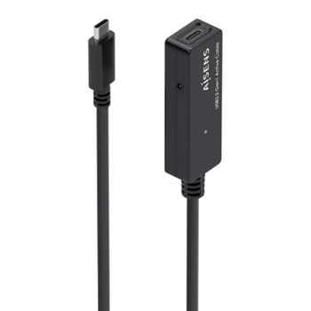 Cable USB-C Aisens A107-0869 Prolongador 5m Negro Amplificador USB 3.2 Gen1x1 5Gbps