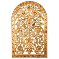 panel de madera artesanal dorado 76x04x120