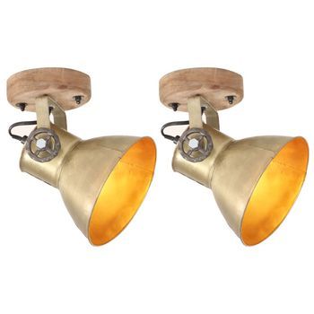 Lámparas De Pared/techo Industrial 2 Uds Latón 20x25 Cm E27 Vidaxl