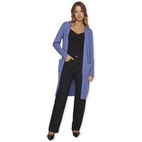 vila abrigo noos ril long cardigan - bijou blue para mujer