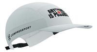 gorra compressport 5 panel light ironman 2025 todo es posible blanco negro rojo