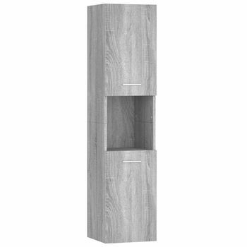 Armario De Baño | Mueble De Baño Madera Contrachapada Gris Sonoma 30x30x130 Cm