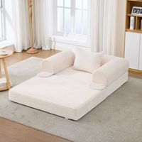 sillon cama individual - mueble para salon - pana - beige 120x85x65cm