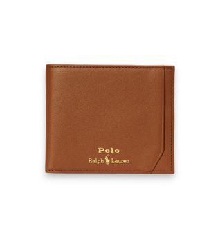Polo Ralph Lauren para hombre. 405963228002 Cartera billetera de piel suave marrón (OSFA), Casual, Clásico