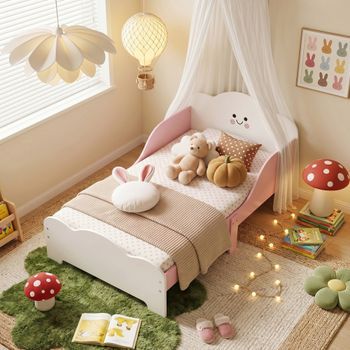 Cama Infantil 70x140 Cm Con Barandillas Altas Rosa Aiyaplay