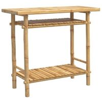 mesa consola  mesa de entrada de bambu 90x37x75 cm