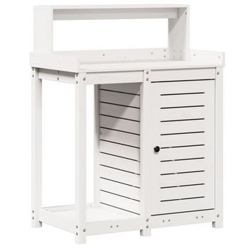Mesa Plantación Con Estantes Madera Pino Blanco 82,5x50x109,5cm Vidaxl