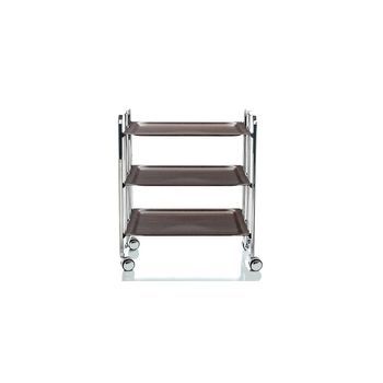 Carrito Auxiliar Plegable Bauhaus Cromado Con Ruedas – 3 Niveles Y 3 Posiciones,,wengue
