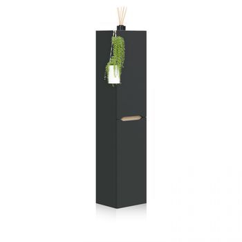 Columna De Baño Suspendida De 1 Puerta 135x31 Cm Opera Antracita - Roble 31 X 135 X 26 Cm