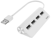 hub - hama 00200120 usb 20 para portatiles plug  play 4x puertos usb blanco